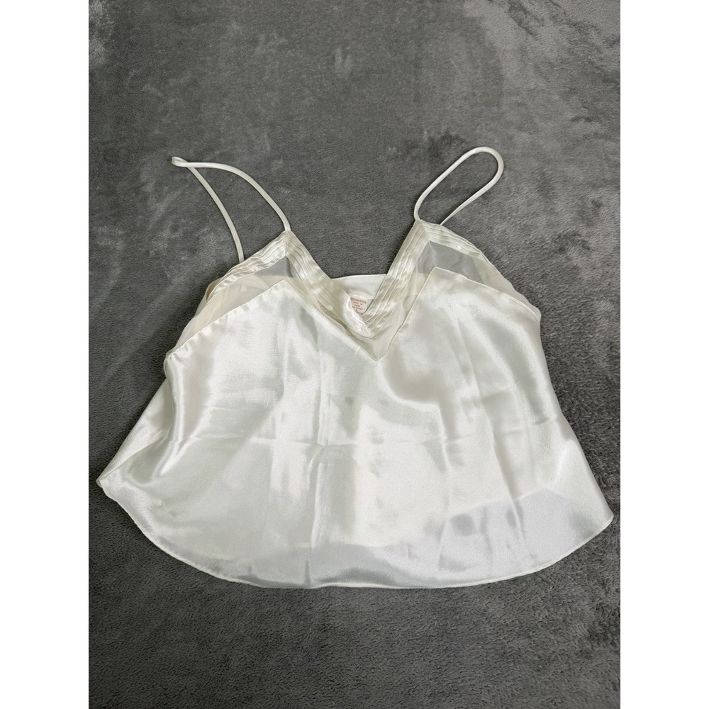 Vintage Victoria's Secret Gold Label Satin Cami Tank Women's Size Large White